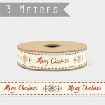 Picture of Ribbon Merry Christmas Snowflake 3m