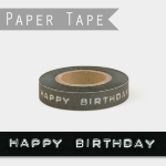 Picture of Black printed tape - Happy Birthday