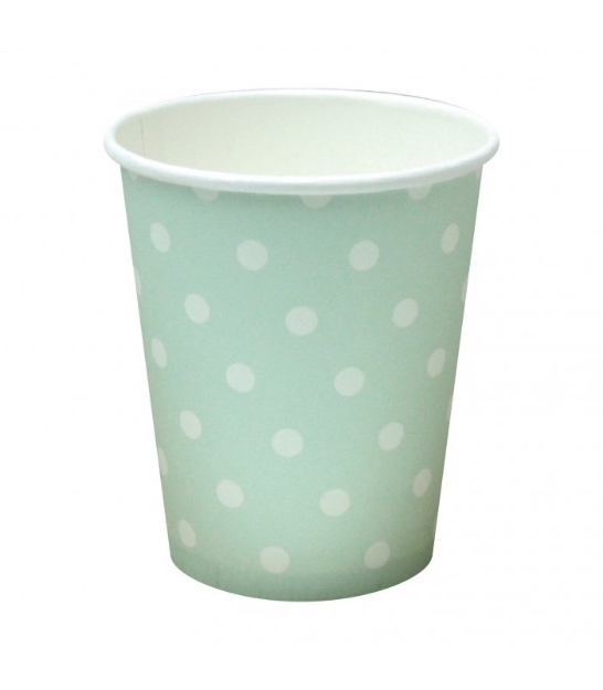 Picture of Paper cups mint polka dots