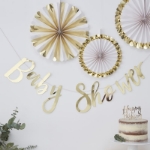 Picture of Gold foiled baby shower bunting