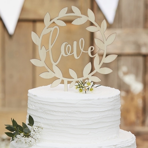 Picture of Wooden Love Cake Topper