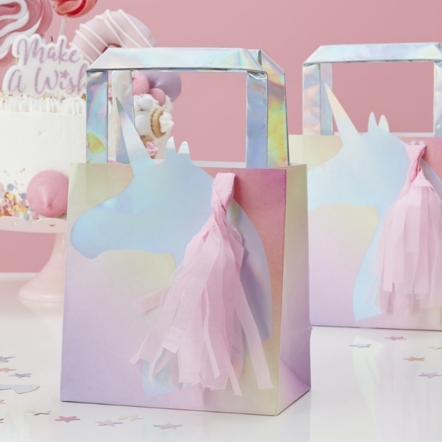 Picture of Iridescent Foiled Unicorn Tassel Party Bag