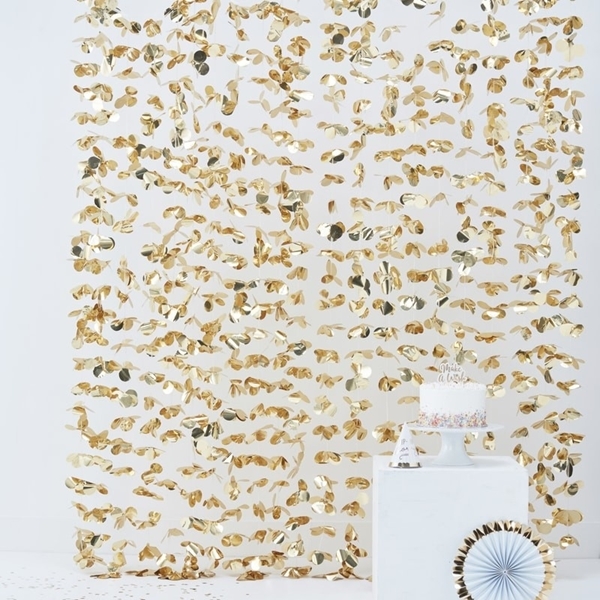 Διακοσμητική Κουρτίνα από Χρυσά foil Λουλούδια