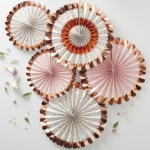 Picture of Rose Gold Foiled Floral Fan Decorations