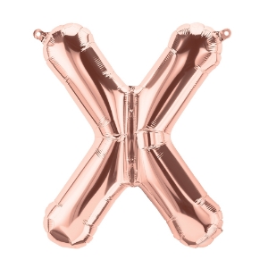 Picture of Foil Balloon Letter X rose gold 83 cm