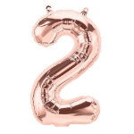 Picture of Foil balloon number 2 rose gold 35cm