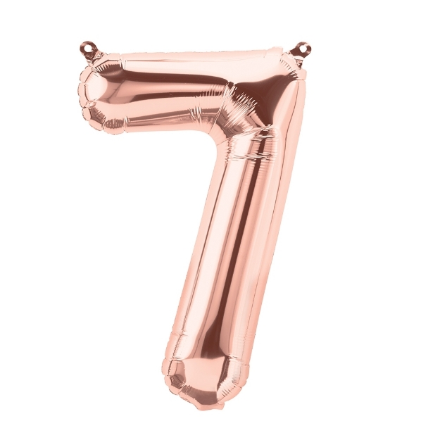 Picture of Foil balloon number 7 rose gold 35cm