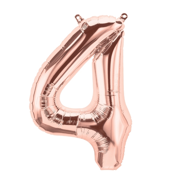 Picture of Foil balloon number 4 rose gold 86cm