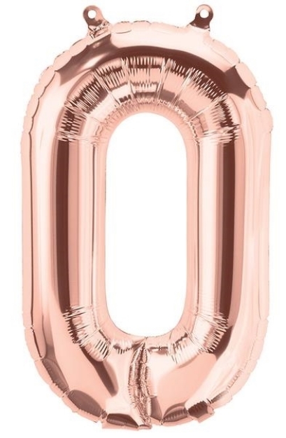 Μπαλόνι Αριθμός 0 ροζ χρυσό 86εκ.