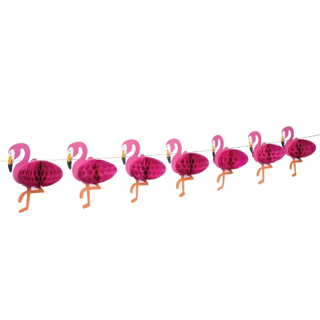 Picture of Mini Flamingo Honeycomb Garland