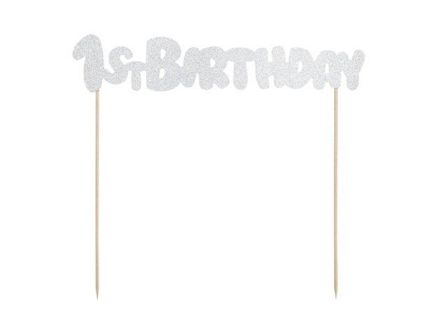 Picture of Cake topper - 1st Birthday, silver