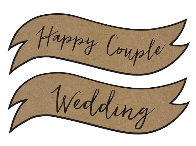 Χάρτινες πινακίδες- Wedding-Happy Couple