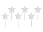 Picture of Silver Glitter Star Cupcake Toppers