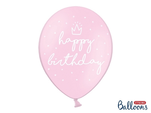 Μπαλόνια Happy Birthday Ροζ (6τμχ)