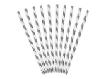 Picture of Paper straws silver and white (10pcs)