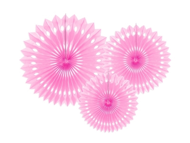 Picture of Pink Tissue Fan Decorations (set 3)