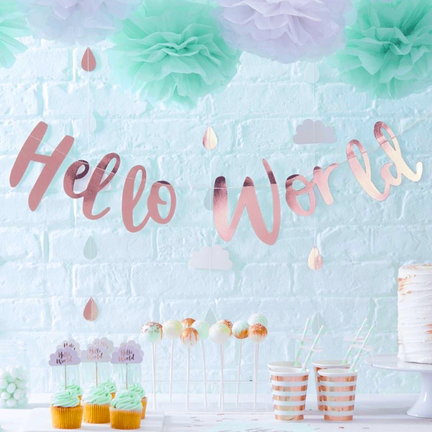 Picture of Rose Gold Bunting - Hello World