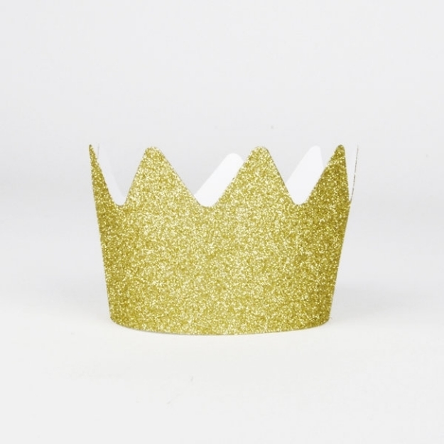 Picture of Crown party hats gold glitter