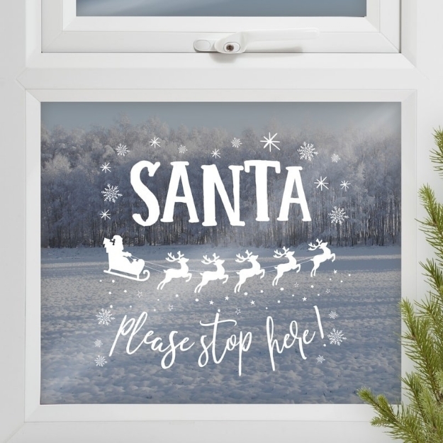 Picture of Santa please stop here window sticker