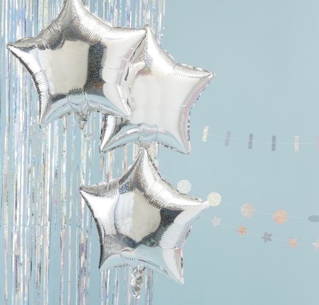 Picture of Holographic star shaped foil balloons