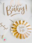 Picture of Gold foiled baby shower badge kit - Oh Baby!