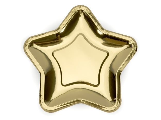 Picture of Dinner paper plates - Star gold (6pcs)
