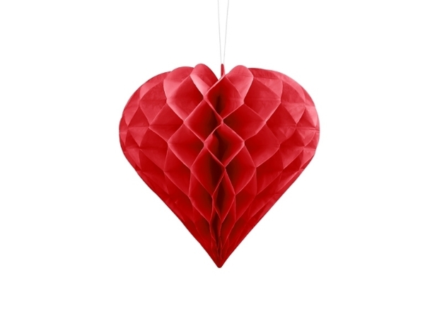 Picture of Honeycomb Heart, red, 20cm