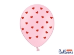 Μπαλόνια ροζ με κόκκινες καρδιές (σετ 6)