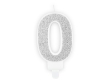 Picture of Silver Glitter 0 Number Candle