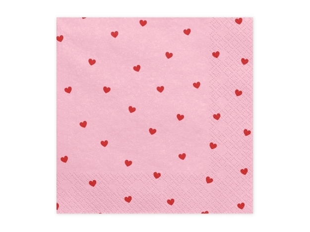 Χαρτοπετσέτες ροζ με καρδιές