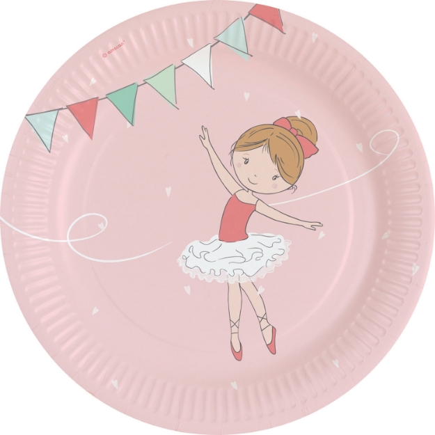 Picture of Dinner paper plates - Ballerina (8pcs)
