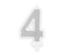 Picture of Silver Glitter 4 Number Candle