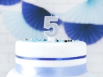 Picture of Silver Glitter 5 Number Candle