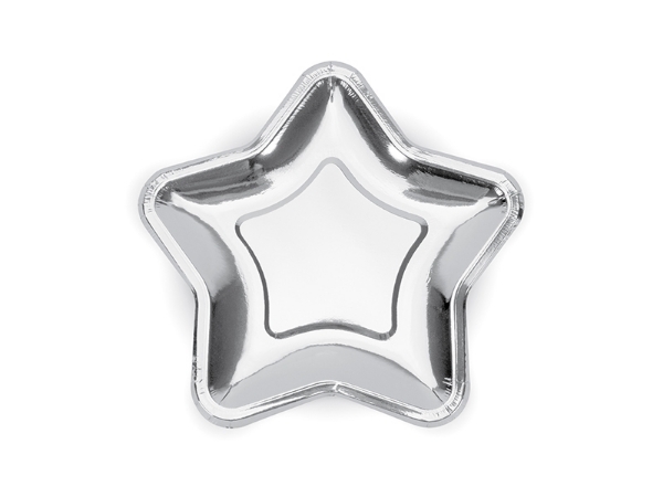 Picture of Side paper Plates - Star silver (6pcs) 