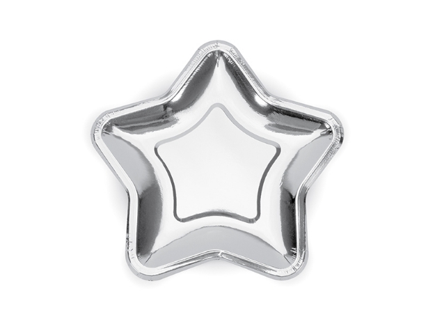 Picture of Side paper Plates - Star silver (6pcs) 