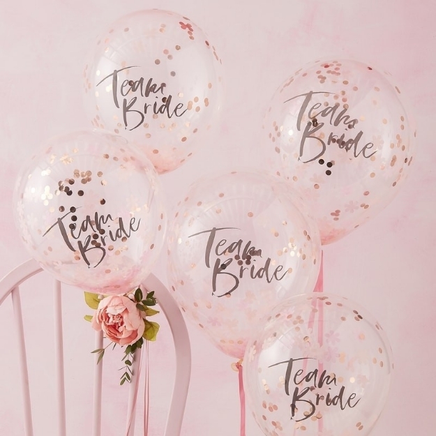 Μπαλόνια με κομφετί λουλούδια - Team Bride