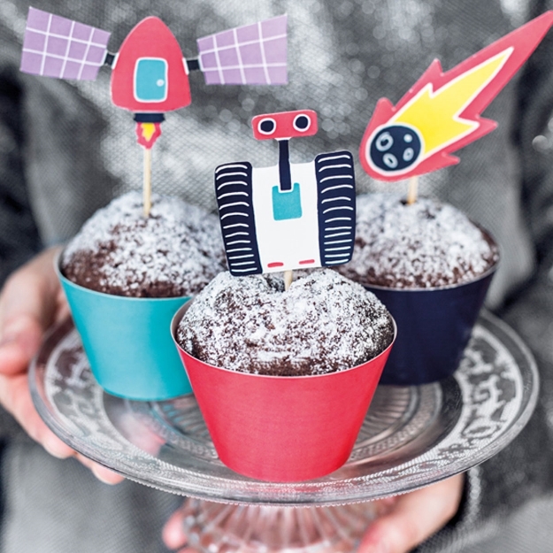 Θήκες και διακοσμητικά για cupcakes-Διάστημα