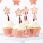 Picture of Rose gold star cupcake toppers with tassels-Twinkle twinkle