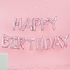 Μπαλόνια σετ HAPPY BIRTHDAY παστέλ ροζ