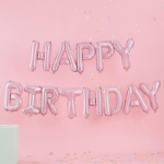 Picture of Matte Pink Happy Birthday Balloon Bunting