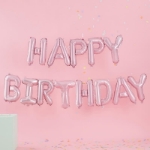 Picture of Matte Pink Happy Birthday Balloon Bunting