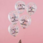 Μπαλόνια με κομφετί - I believe in unicorns