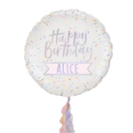 Picture of Personalised iridescent happy birthday foil balloon 