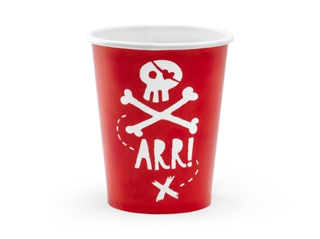 Picture of Paper cups red - Pirates (6pcs)