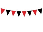 Γιρλάντα με σημαιάκια - Μαύρο και κόκκινο
