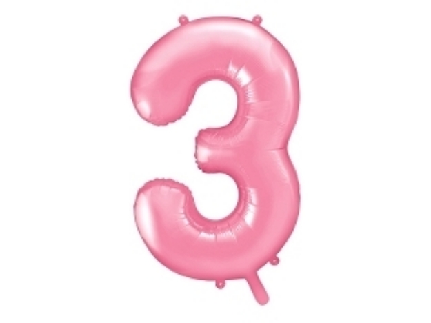 Picture of Foil Balloon Number "3", 86cm, pink