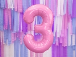 Picture of Foil Balloon Number "3", 86cm, pink
