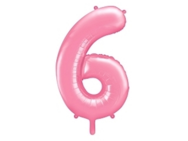Picture of Foil Balloon Number "6", 86cm, pink