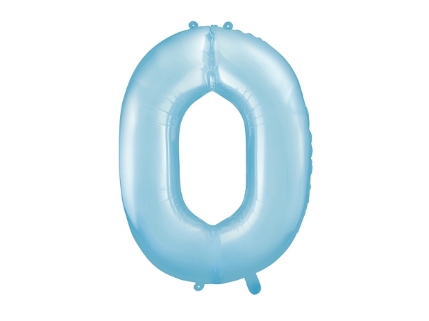 Picture of Foil Balloon Number "0", 86cm, light blue