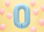 Picture of Foil Balloon Number "0", 86cm, light blue